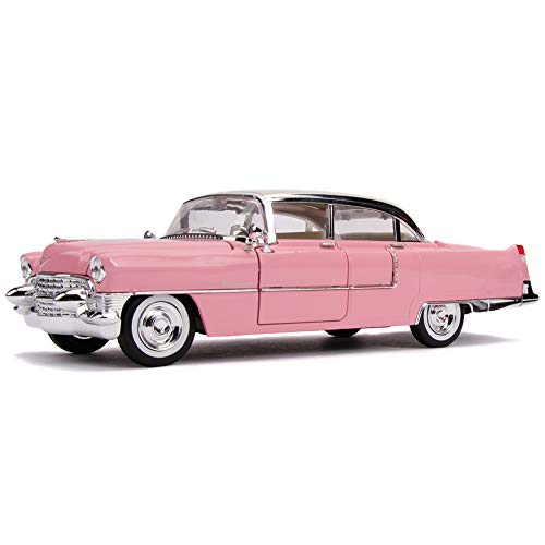 Jada Toys 1955 Cadillac Fleetwood W/Elvis Figure, 31007, Color Rosa