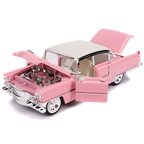 Jada Toys 1955 Cadillac Fleetwood W/Elvis Figure, 31007, Color Rosa