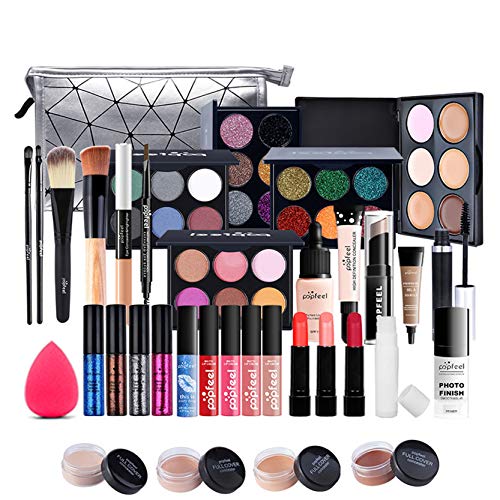 JasCherry 39 Piezas Juego de Maquillaje Set Estuche de Maquillaje Paleta Kit - Belleza Cosmético de Caja Belleza Juego de Regalos pour Ojo, Cara, Labio y Ceja Make-up