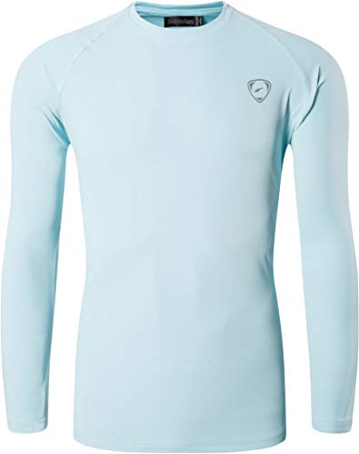 jeansian Hombre Deporte Proteccion Solar UPF 50+ UV Camiseta Men Sport T-Shirt LA245 Lightblue L