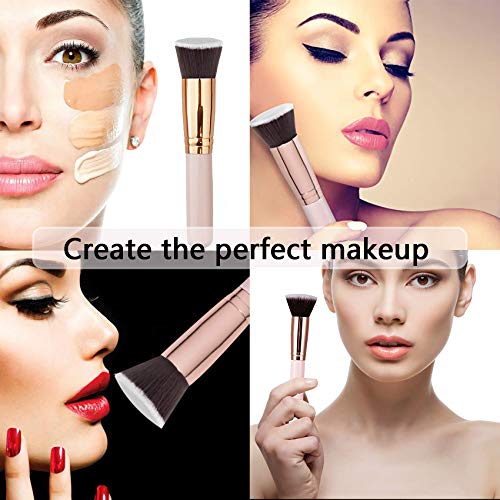 JeoPoom Brochas De Maquillaje Kabuki Profesional, Brocha para Polvos, Pincel Facial Ideal, Fibras Sintéticas Gruesas
