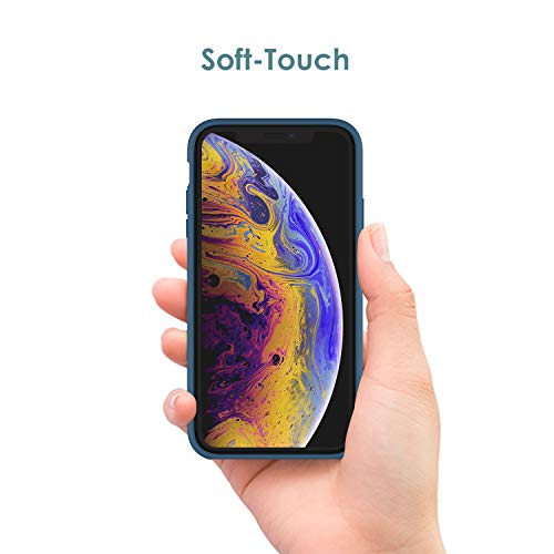 JETech Funda de Silicona Compatible iPhone X, iPhone XS, 5,8", Sedoso-Tacto Suave, Cubierta a Prueba de Golpes con Forro de Microfibra (Azul Cobalto)