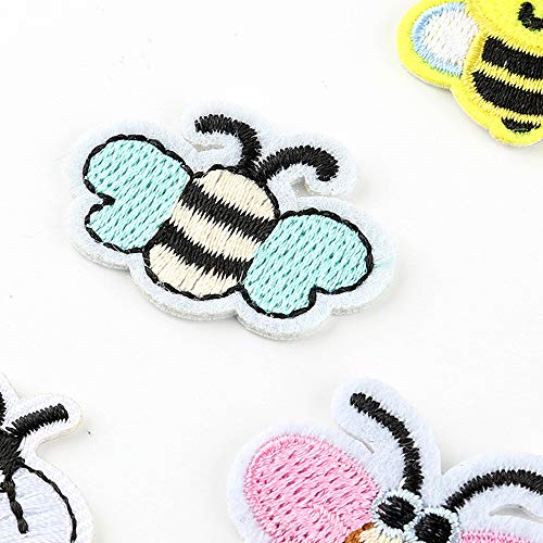 Jixista Parches Ropa Parches de planchado Abeja Bordado Parche de Hierro DIY Coser O Planchar En Los Parches Apliques para Ropa Camiseta 17PCS Ropa Apliques Tela Aplique Pegatina de Costura