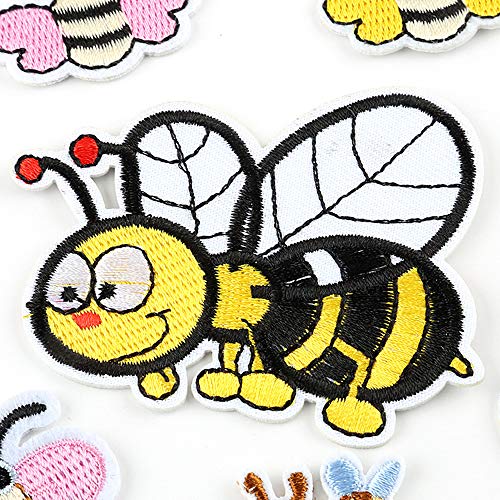 Jixista Parches Ropa Parches de planchado Abeja Bordado Parche de Hierro DIY Coser O Planchar En Los Parches Apliques para Ropa Camiseta 17PCS Ropa Apliques Tela Aplique Pegatina de Costura