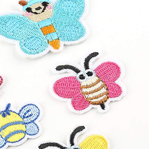 Jixista Parches Ropa Parches de planchado Abeja Bordado Parche de Hierro DIY Coser O Planchar En Los Parches Apliques para Ropa Camiseta 17PCS Ropa Apliques Tela Aplique Pegatina de Costura