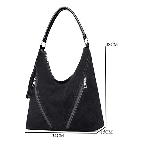 JIYANANDPSTB Bolso Mujer Bolso de Hombro de Cuero de Gamuza de Moda for Mujer Señoras Casual Nubuck Cuero Convertible (Color : B)