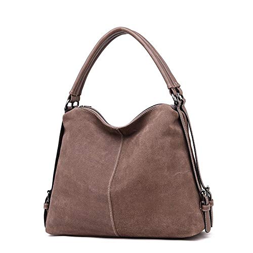 JIYANANDPSTB Bolso Mujer Cuero Genuino de Gamuza de Las Mujeres Nuevo diseño de la Bolsa de Hombro Grande de Las Mujeres de Las Mujeres Compras Casual Wallet (Color : A)