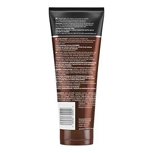 John Frieda Acondicionador Intensificador De Color | Pelo Castaño Y Moreno | Tono Oscuro, Cedro, 250 Mililitro