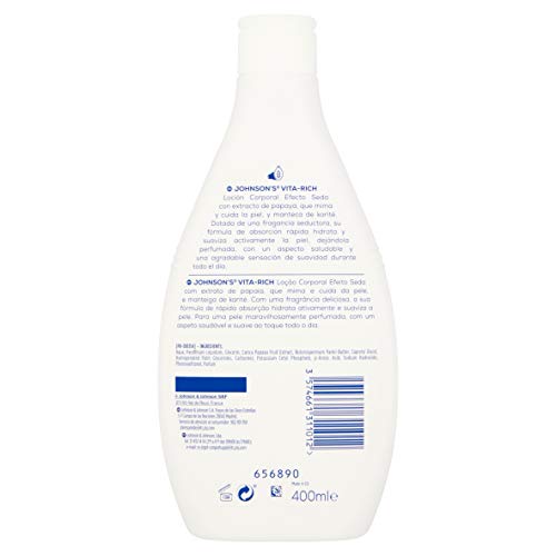 Johnson's Vita-Rich - Loción coporal efecto seda con extracto de Papaya, 400 ml