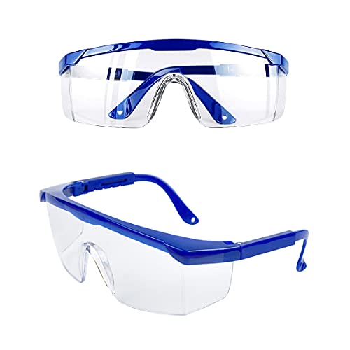 JUHONNZ Gafas de Protección,2 PCS Gafas de Seguridad Gafas Protectoras Antivaho Gafas a Prueba de Polvo para Niños Adultos Protección Ocular con Lentes de PC y Más Gruesas para Actividades Aire Libre