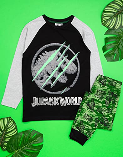 Jurassic World Pijamas Boys Kids Camo Camiseta Pantalones Cortos o Opciones de p 11-12 años