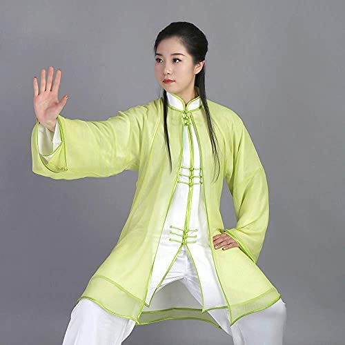 JYCCH Ropa de Tai Chi Mujer, Hombre Ropa de Tai Chi Mujer Hombre Acogedor Uniforme de Tai Chi Transpirable Color sólido Ropa de Kungfu de poliéster Suelta Ropa de Artes Marciales Uni,BLU