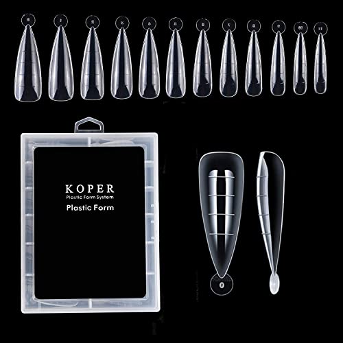 Kalolary 120PCS moldes de uñas de estilete doble sistema Acrílico Stiletto Nail Mold Construya rápidamente uñas postizas de gel UV Herramientas de manicura de extensión de uñas