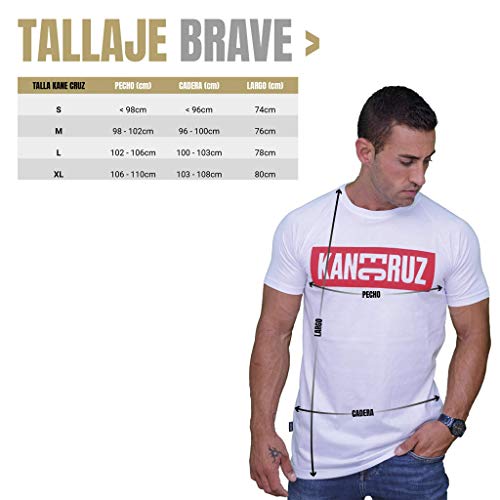 Kane Cruz - Brave Dobel Square Yellow Black - Camiseta Manga Corta Hombre - Fabricada en España - Moda Urbana (M)