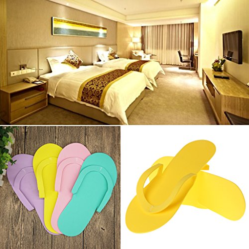 Karrychen 12 Pares de Chanclas Desechables Interiores de Espuma de Uso del Hotel del salón de pedicura de Las Zapatillas