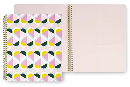 Kate Spade New York Large Spiral Notebook with 160 College Ruled Pages, Geo Spade