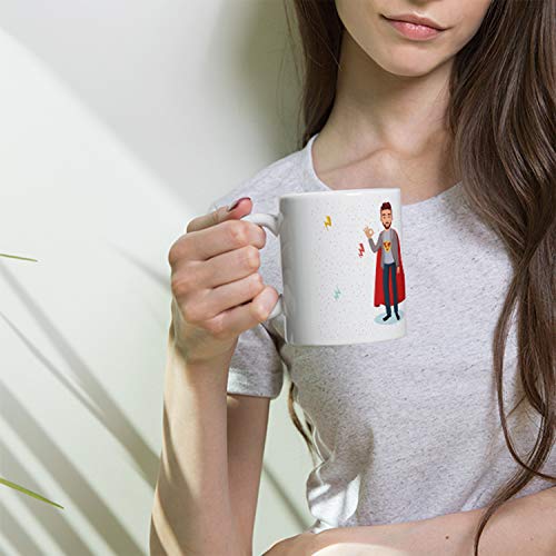 Kembilove Taza de Café para Tío – Aquí Bebe un Super Tío – Taza de Desayuno para Familia – Regalo Original Tazas Familiares para Cumpleaños, Navidad, Aniversarios – Taza de Cerámica de 350 ml