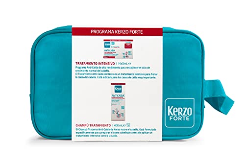 Kerzo Forte Neceser Tratamiento Intensivo Anti Caída. Ampollas + Champú 400 ml