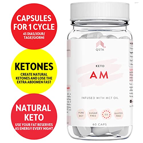 Keto Actives AM (60 CAPS) - Pastillas para Utilizar Reservas de Grasa como Energia Sin Restricciones Caloricas | Adios a tu Abdomen Extra Rapido | Incluye Guias Personalizadas por Nutricionistas