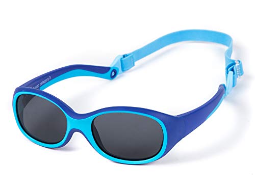 Kiddus Gafas de Sol SUPER FLEXIBLES de GOMA para Niño y Niña. A partir de 2 Años. Sin BPA. Irrompibles. Banda Ajustable y Extraíble. Protección UV400 contra Rayos UVA Y UVB. OUTDOOR