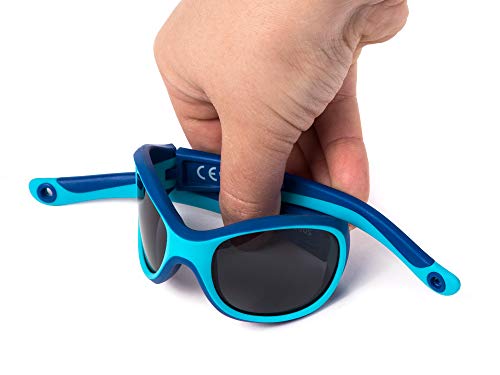 Kiddus Gafas de Sol SUPER FLEXIBLES de GOMA para Niño y Niña. A partir de 2 Años. Sin BPA. Irrompibles. Banda Ajustable y Extraíble. Protección UV400 contra Rayos UVA Y UVB. OUTDOOR