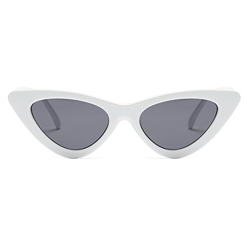 kimorn Ojos De Gato Gafas De Sol Para Mujer Clout Goggles Bisagras De Metal Plástico Marco K0566 (Blanco&Negro)