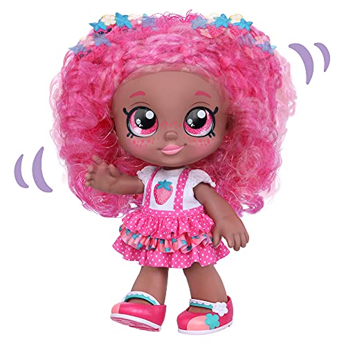 Kindi Kids Berri D'Lish - Muñeca Oficial con Aroma a Flor de Fresa, 25,4 cm con Cabeza Bobble y Ojos Grandes, Ropa cambiable y Zapatos extraíbles (50120)