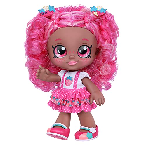 Kindi Kids Berri D'Lish - Muñeca Oficial con Aroma a Flor de Fresa, 25,4 cm con Cabeza Bobble y Ojos Grandes, Ropa cambiable y Zapatos extraíbles (50120)