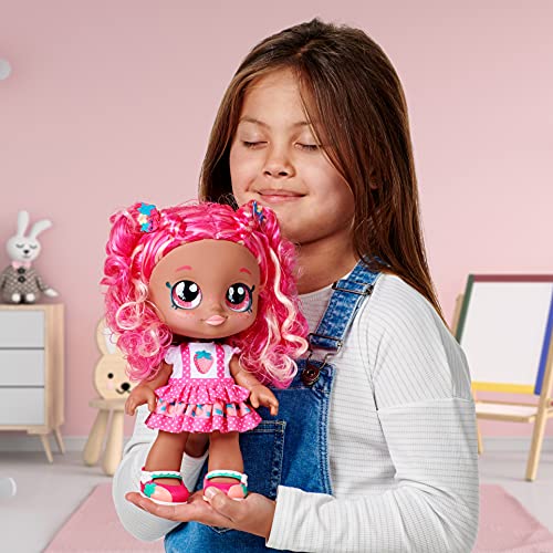 Kindi Kids Berri D'Lish - Muñeca Oficial con Aroma a Flor de Fresa, 25,4 cm con Cabeza Bobble y Ojos Grandes, Ropa cambiable y Zapatos extraíbles (50120)