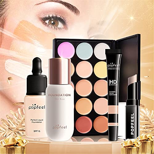 Kit de Maquillaje Profesional Completo, MKNZOME 34 piezas Set de Maquillaje Mujer con Estuches de Maquillaje Portátil Paletas de Sombras de Ojos Fundación barra de labios para Mujeres Niñas