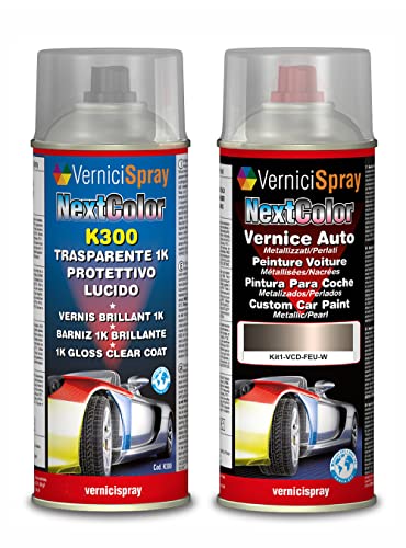 Kit Spray Pintura Coche Aerosol compatible con FORD FIESTA W MED.CHARC.GREY MET - Kit de retoque de pintura carrocería en spray 400 ml