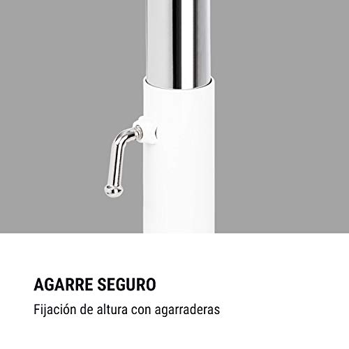 Klarfit Bar Lerina - Barra de Ballet portátil, Altura Regulable 70-113 cm, Agarraderas de Bloqueo, Tubo de Acero con Recubrimiento en Polvo, Barra Ballet, Pies de Apoyo, Antideslizante, Blanco