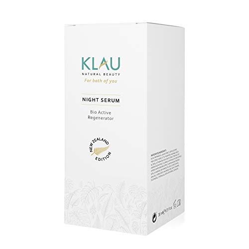 KLAU Sérum facial de noche bio, anti edad y reparador - Con ácido hialurónico vegetal - 30 ml