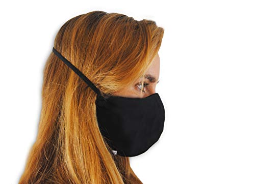 KMINA PRO - Mascarillas Reutilizables (x2 uds), Mascarillas Sujeción Cabeza, Mascarillas Negras, Mascarillas Lavables de hasta 40 lavados, Mascarillas Higiénicas, Mascarillas Homologadas.