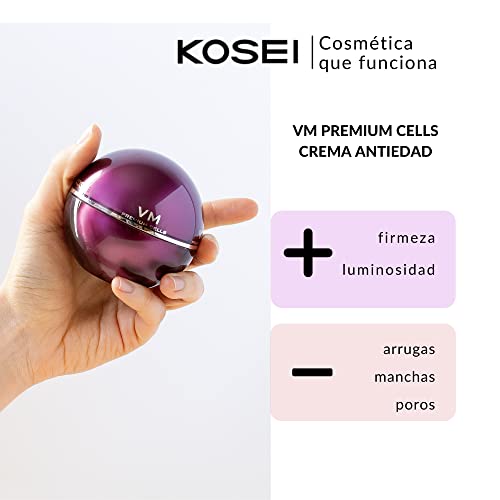 Kosei - VM Premium Cells - Crema Tratamiento Antiedad - 50 ml - Tratamiento Antiarrugas - Con Vitamina E - Efecto Reafirmante - Aporta Luminosidad - Antioxidante - De Fácil Absorción - Vegano