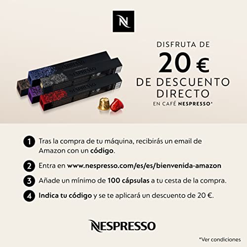 Krups Nespresso Citiz XN7415 - Cafetera de cápsulas monodosis, con 19 bares de presión, thermoblock, función automática con botones retroiluminados, color Rojo, 14 cápsulas