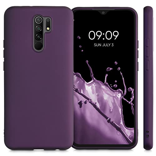 kwmobile Carcasa Compatible con Xiaomi Redmi 9 - Funda de Silicona para móvil - Cover Trasero en Frambuesa metálico