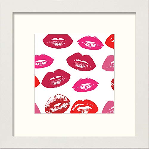 L Lumartos Kisses for You - Cuadro Decorativo (25,4 x 25,4 cm), diseño de Acuarela, Color Blanco