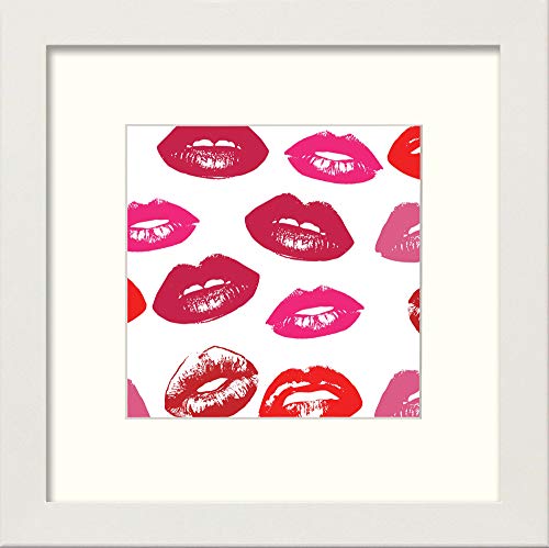 L Lumartos Kisses for You - Lámina Decorativa para Pared, diseño de Acuarela, Color Blanco, 20,3 x 20,3 cm