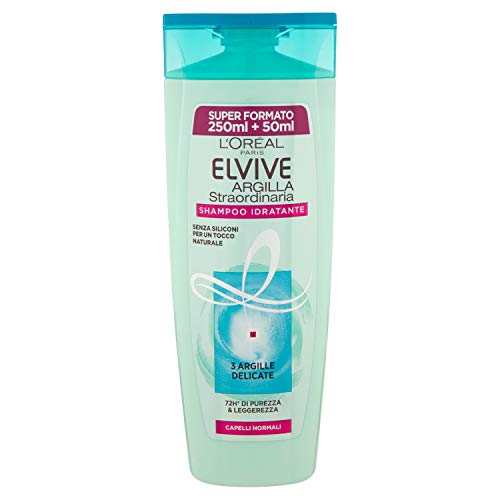 L 'Oréal Paris Elvive arcilla straordinaria Shampoo Hidratante para cabello normal, 300 ml