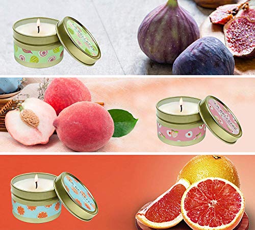 LA BELLEFÉE Velas Perfumadas Cera de Soja Arománticas Decorativas Aromas Ceras Regalos 6 Aromas de Frutas Aromáticas Aromaterapia Aroma Interior Regalo para Cumpleaños Baño Yoga Vaso