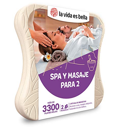 LA VIDA ES BELLA - Caja Regalo Amor para Parejas - SPA y Masaje para 2 - Ideas Regalos Originales - 1 Actividad de Bienestar para 2 Personas