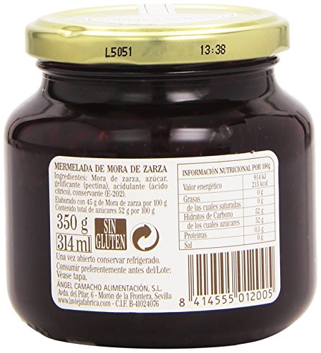 La Vieja Fábrica Mermelada Mora de Zarza, 350g