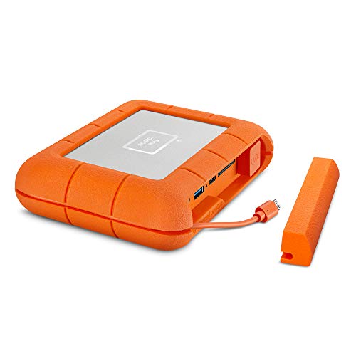 LaCie Rugged BOSS SSD de 1 TB, Disco duro de estado sólido, USB-C USB 3.0 con ranuras de tarjeta SD tarjeta CF, resistente a caídas, impactos, polvo y agua, 3 años de servicios Rescue (STJB1000800)