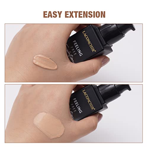 Lacomchir Feeling Free Base Maquillaje Cobertura Total 33 ml 24H Larga Duración Mate Foundation Líquido - Maquillaje Mujer - Antiarrugas y Reparadora - Waterproof - Vegano | Libre de Crueldad - ROSY