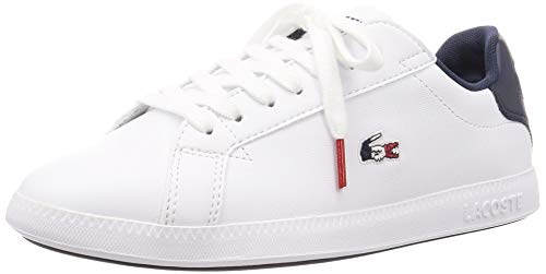 Lacoste Graduate Tri 1 SFA, Zapatillas Mujer, Wht/Nvy/Red, 39 EU