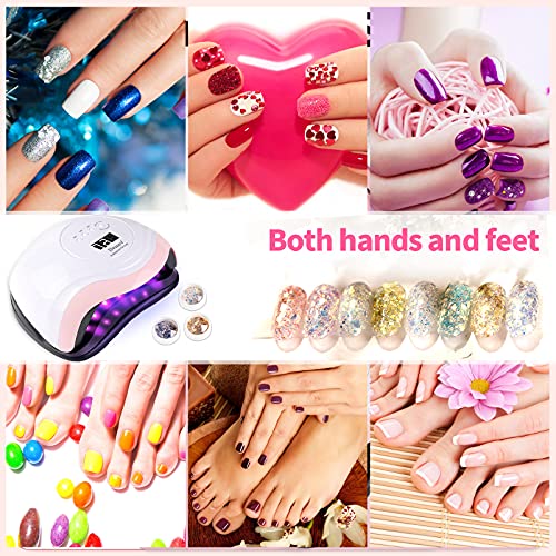 Lampara Secadora de Uñas 165W Profesional LED UV Lampara Uñas de Gel con Función de 4 Temporizadores, Sensor Automático para Manicura y Pedicure Nail Art Hogar el Salón