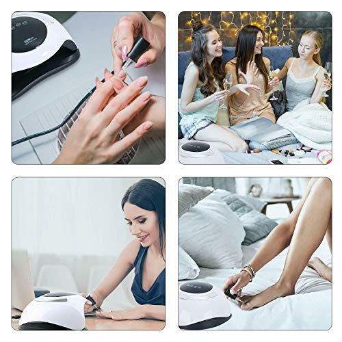 Lámpara UV LED para uñas,120W secador de uñas profesional con 4 temporizadores, sensor automático, pantalla táctil, Placa base extraíble, Adecuado para uñas de manos y pies, gel, goma laca, etc.