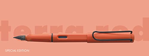 LAMY 1235677 Safari 41 - Pluma estilográfica moderna en color terracota con mango ergonómico y diseño intemporal, grosor de la pluma F