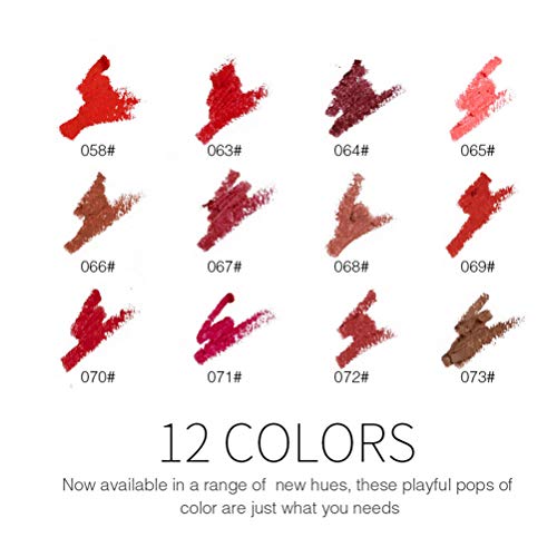 Lápiz labial mate impermeable Frcolor delineador de labios de larga duración 12 Piezas